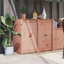 vidaXL Puertas cocina exterior MEPPEL 2 uds madera maciza Douglas 50x9x82 cm Douglas natural New