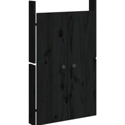 vidaXL Puertas para cocina exterior MEPPEL madera maciza 50x9x82cm Pino negro Best