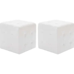 vidaXL Otomanas-Puf 2 unidades cuero sintético 30x30x30 cm