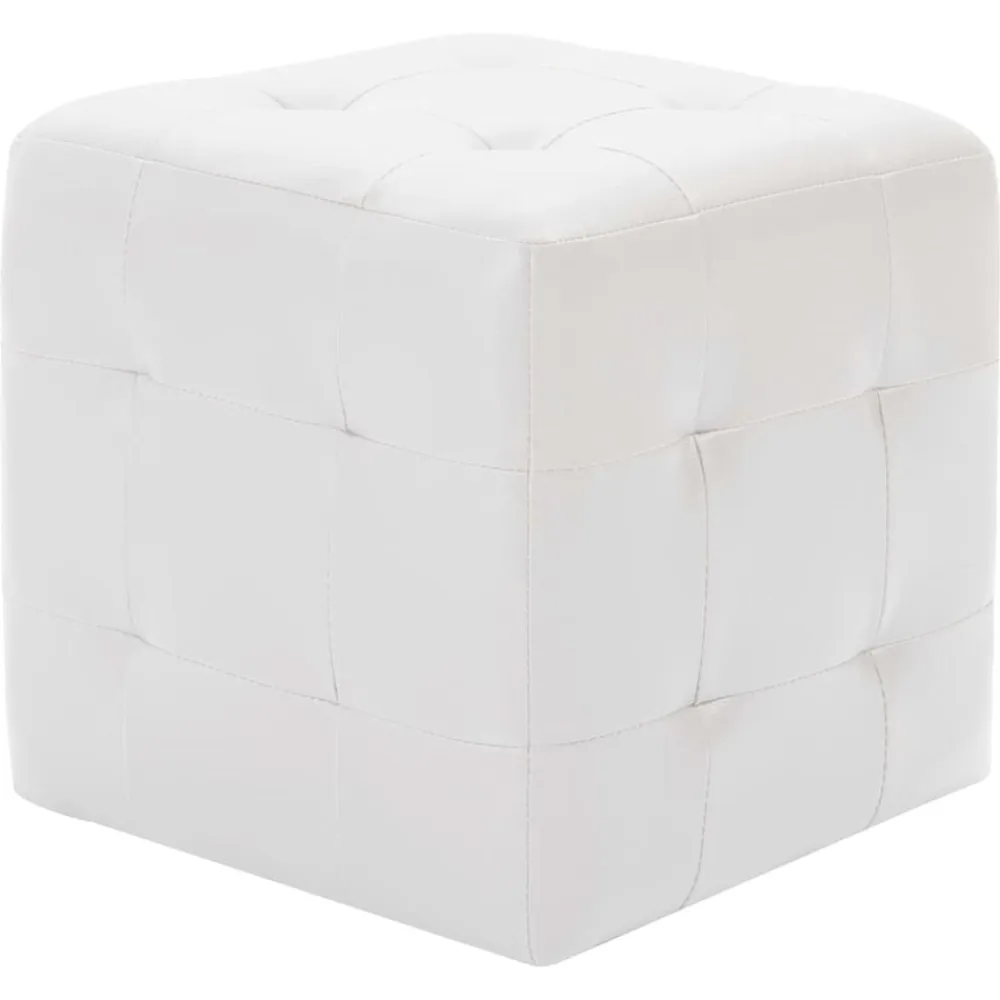 vidaXL Otomanas-Puf 2 unidades cuero sintético 30x30x30 cm