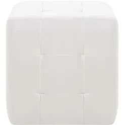 vidaXL Otomanas-Puf 2 unidades cuero sintético 30x30x30 cm