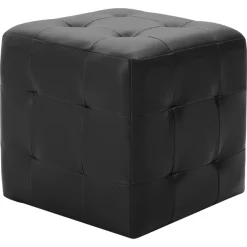 vidaXL Otomanas-Puf 2 unidades cuero sintético 30x30x30 cm
