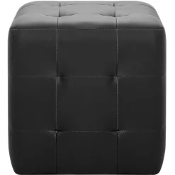 vidaXL Otomanas-Puf 2 unidades cuero sintético 30x30x30 cm
