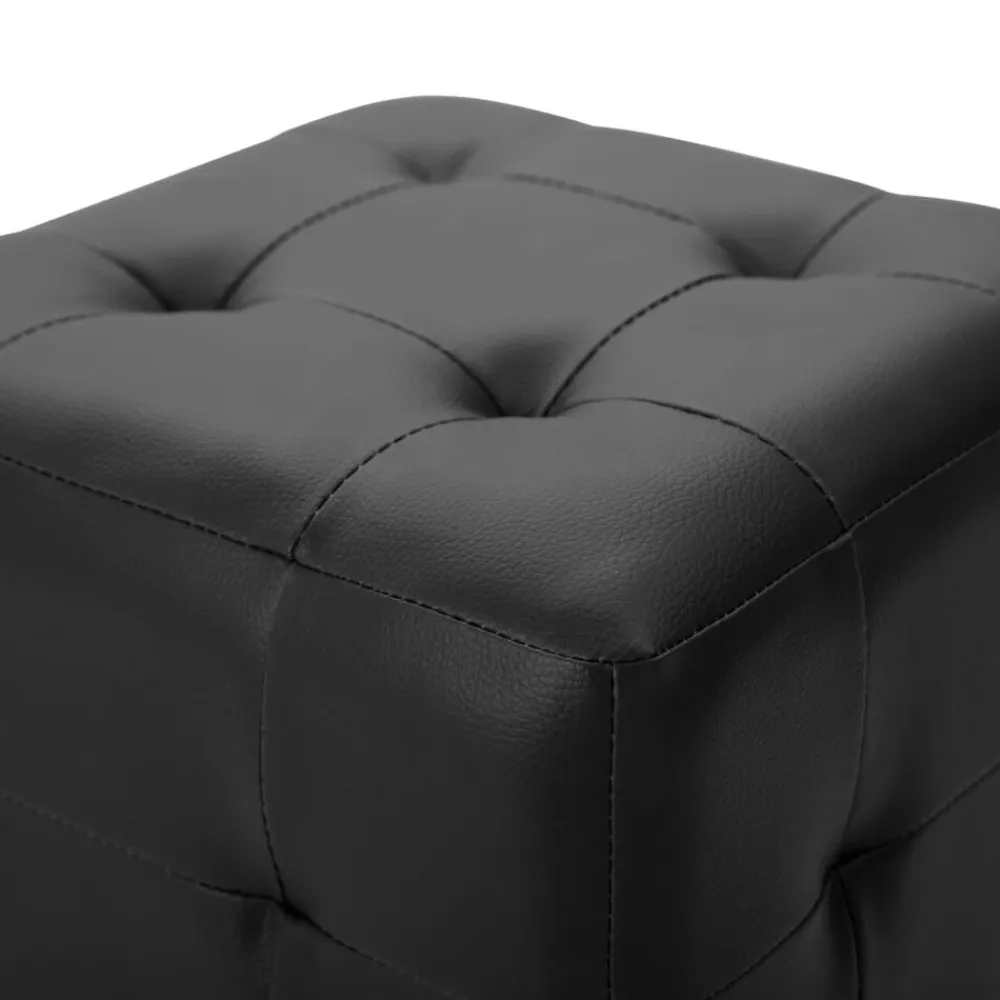 vidaXL Otomanas-Puf 2 unidades cuero sintético 30x30x30 cm