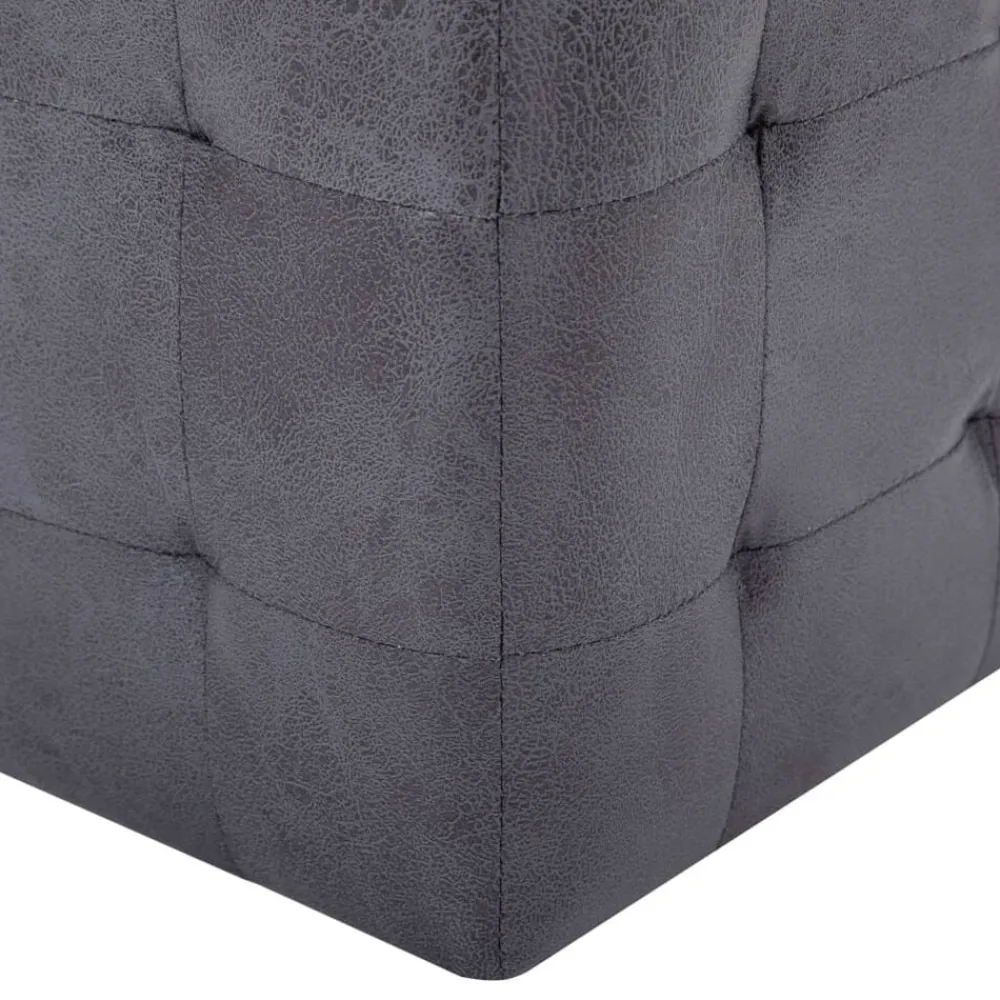 vidaXL Otomanas-Puf 2 unidades piel de ante artificial 30x30x30 cm