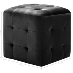 vidaXL Otomanas-Puf 2 unidades terciopelo 30x30x30 cm