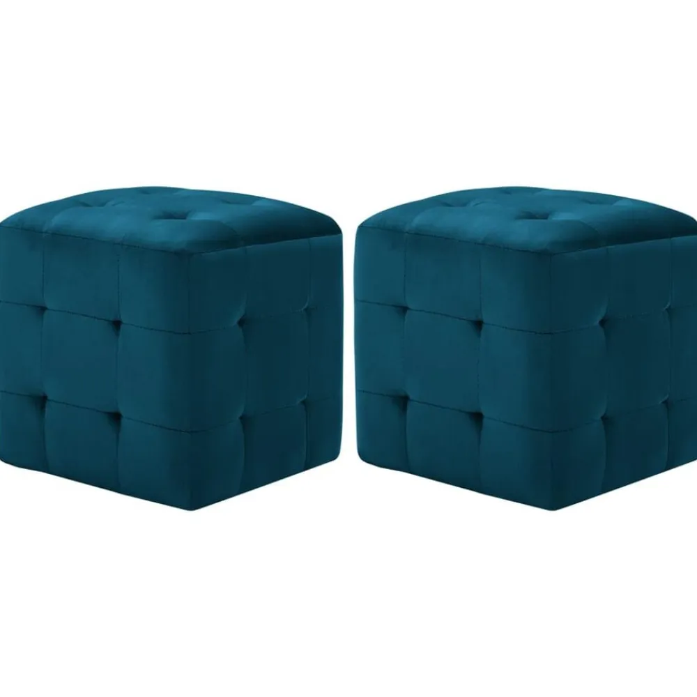 vidaXL Otomanas-Puf 2 unidades terciopelo 30x30x30 cm