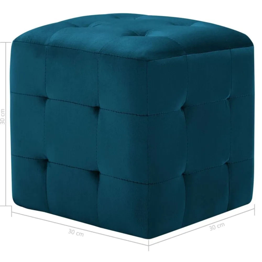 vidaXL Otomanas-Puf 2 unidades terciopelo 30x30x30 cm