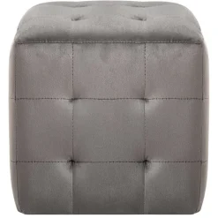 vidaXL Puf 2 unidades terciopelo 30x30x30 cm Gris New