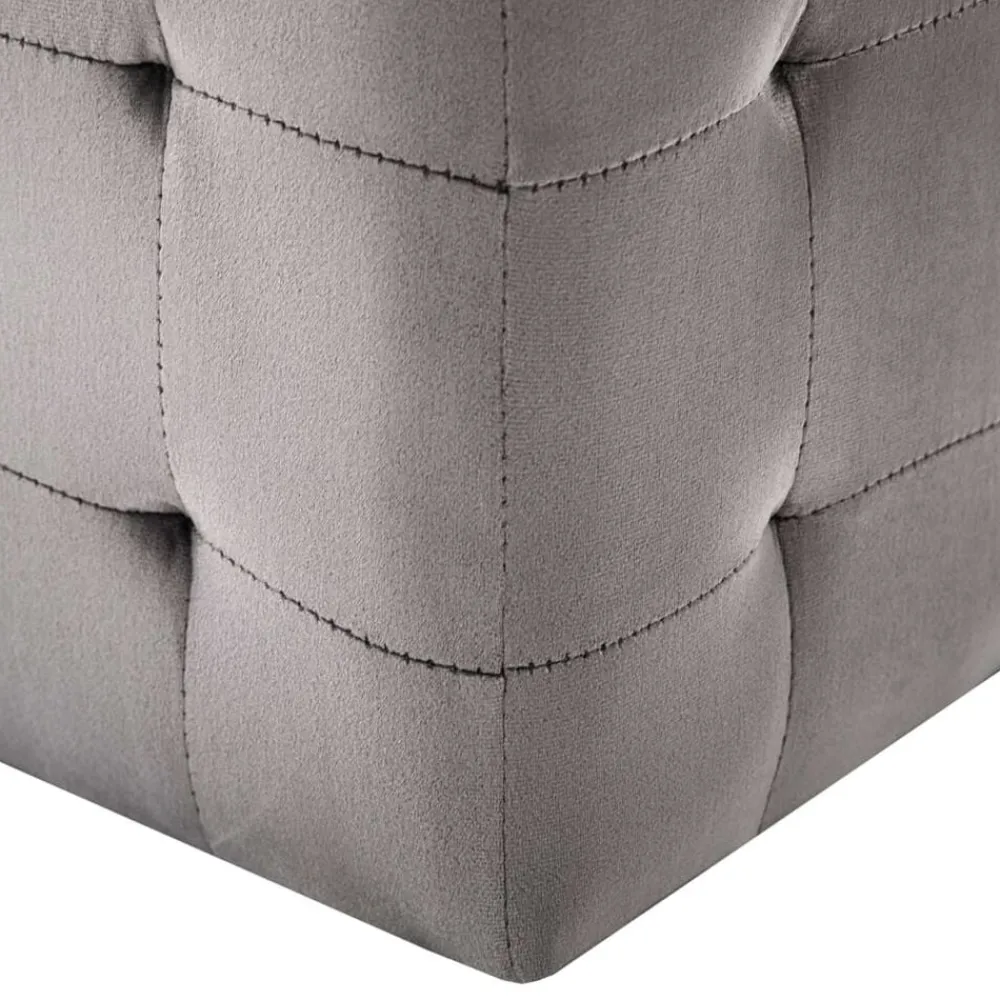 vidaXL Puf 2 unidades terciopelo 30x30x30 cm Gris New