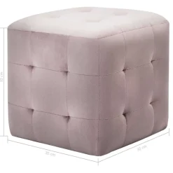 vidaXL Otomanas-Puf 2 unidades terciopelo 30x30x30 cm