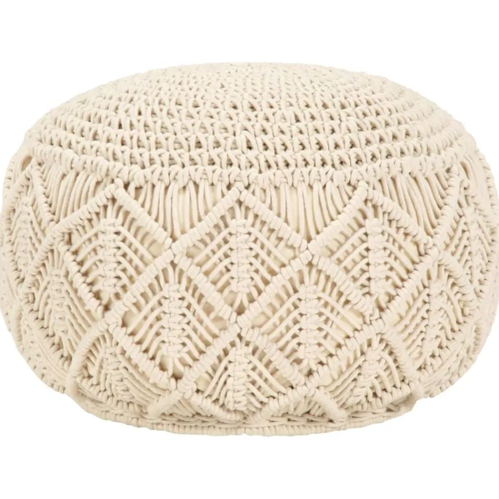 vidaXL Otomanas-Puf de macramé hecho a mano algodón 45x30 cm