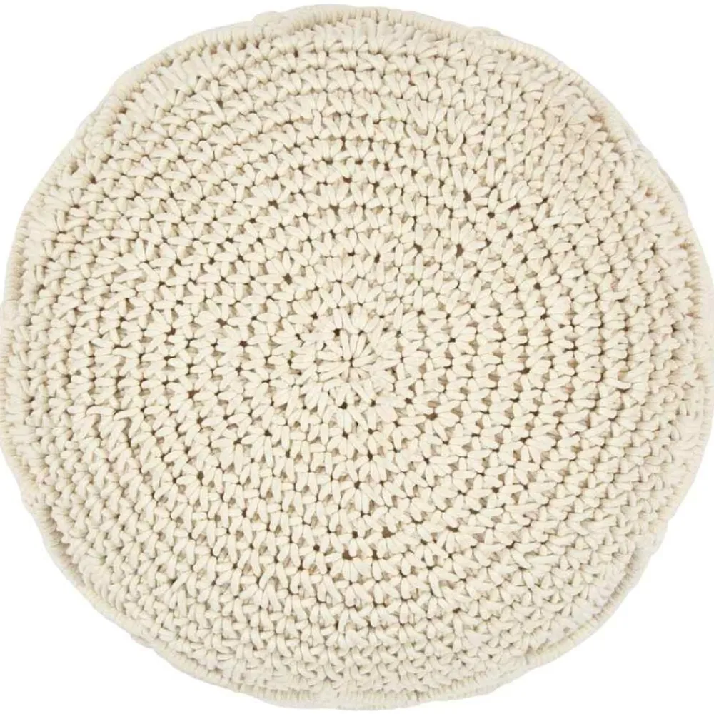 vidaXL Otomanas-Puf de macramé hecho a mano algodón 45x30 cm