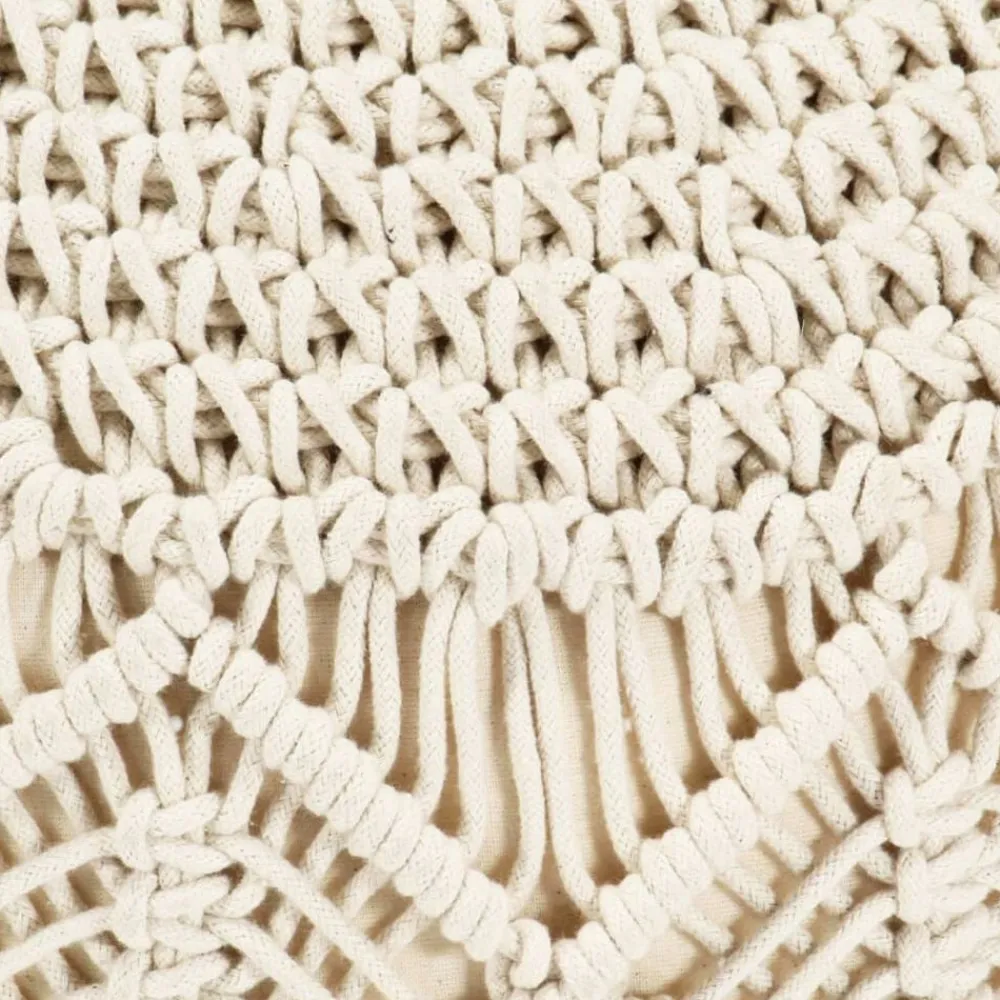 vidaXL Otomanas-Puf de macramé hecho a mano algodón 45x30 cm