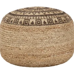 vidaXL Puf tejido a mano marrón 45x30 cm yute Marr&oacute;n Hot