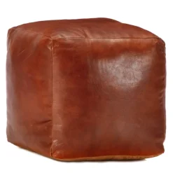 vidaXL Otomanas-Puf 40x40x40 cm cuero genuino de cabra