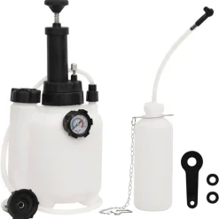 vidaXL Herramientas-Purgador de frenos blanco y negro 3 L
