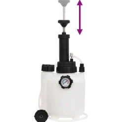 vidaXL Herramientas-Purgador de frenos blanco y negro 3 L