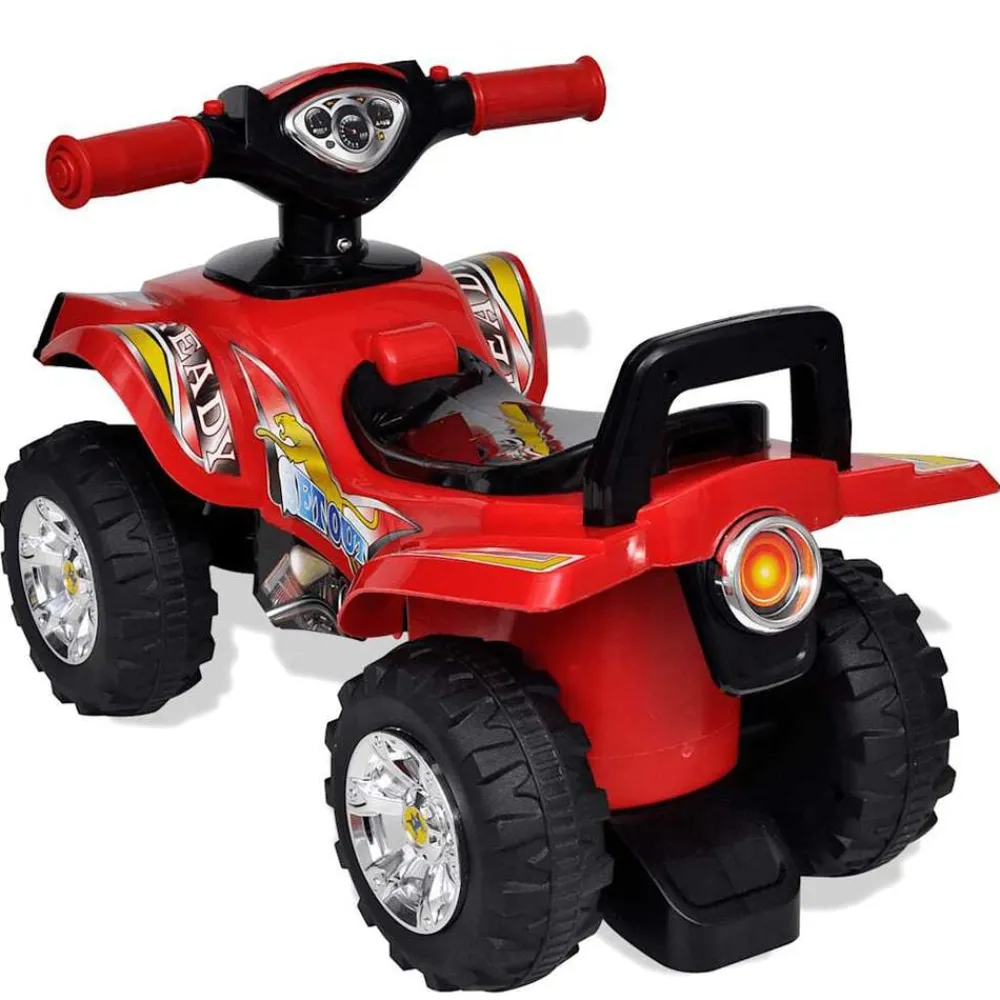 vidaXL Quad correpasillos infantil con sonidos y luces rojo