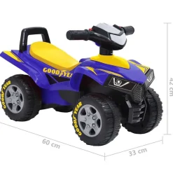 vidaXL Quad correpasillos infantil Good Year Azul Clearance