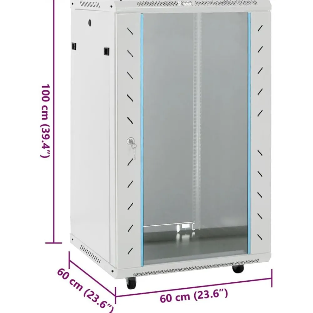 vidaXL Electrónica-Rack de servidores 15U 19" IP20 negro 60x60x100 cm
