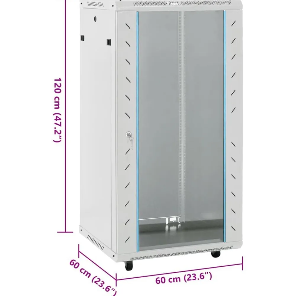 vidaXL Electrónica-Rack de servidores patas giratorias 22U 19" IP20 60x60x120 cm