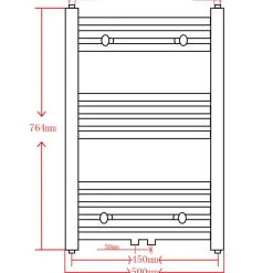 vidaXL Radiador toallero de baño recto 500 x 764 mm Gris Clearance