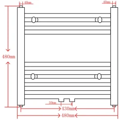 vidaXL Electrodomésticos-Radiador toallero de baño recto 480x480 mm