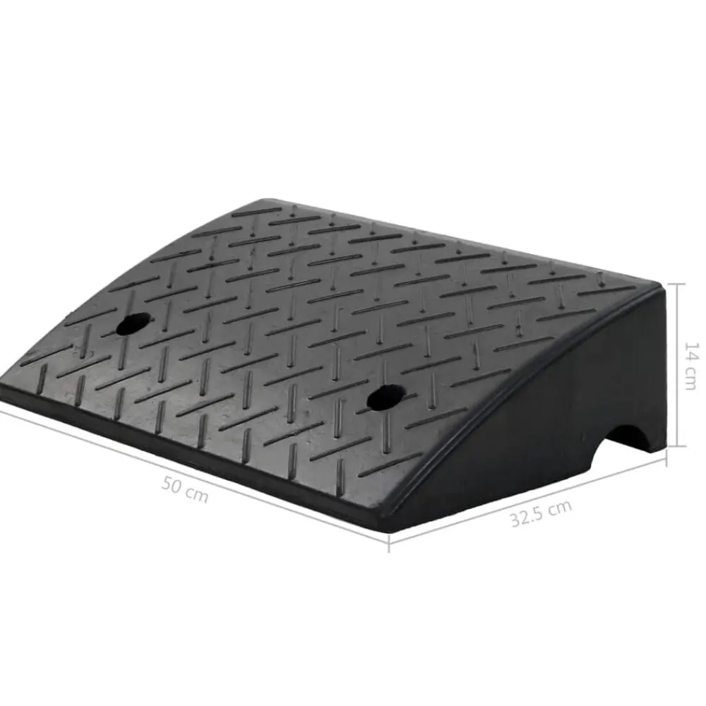 vidaXL Avisos-Rampa de goma para bordillos 50x32,5x14 cm