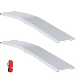 vidaXL Piezas Y Accesorios Para Vehículos-Rampa de motocicleta 680 kg 2 pcs Plateado 205 x 28 x 5 cm