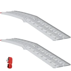 vidaXL Rampa de motocicleta plegable 340 kg por rampa 2 pcs Plateado