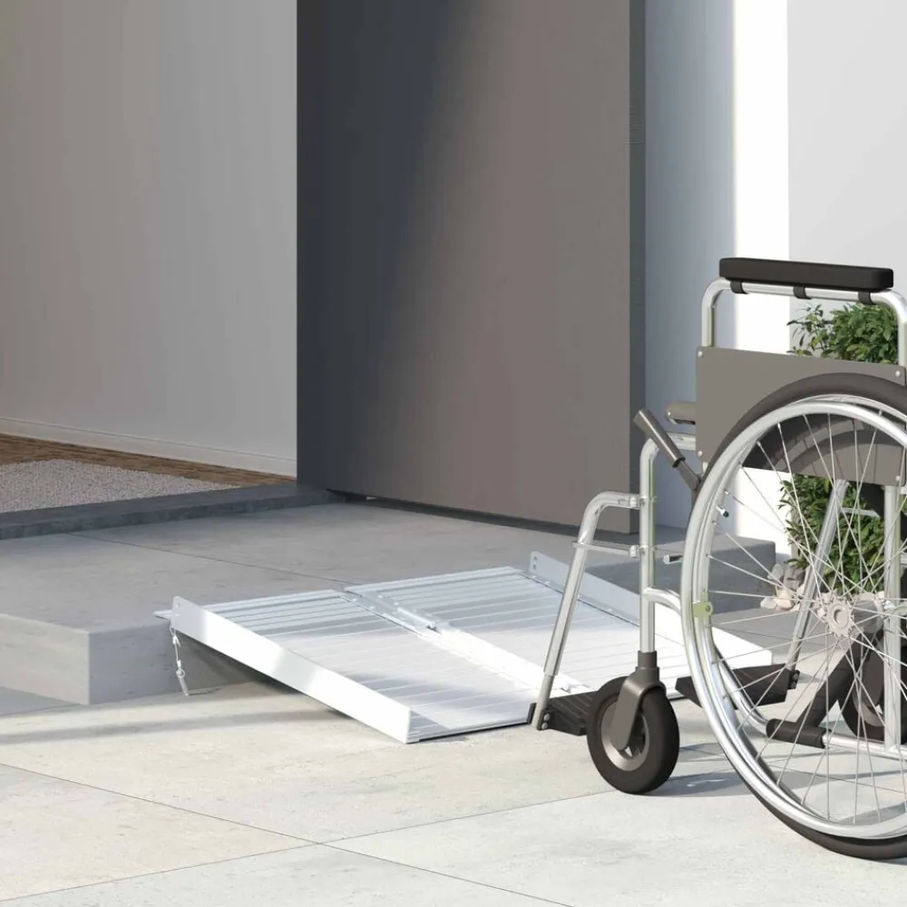 vidaXL Rampa para silla de ruedas 270 kg Plateado 62 x 73 x 5 cm