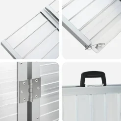 vidaXL Rampa para silla de ruedas 270 kg Plateado 62 x 73 x 5 cm