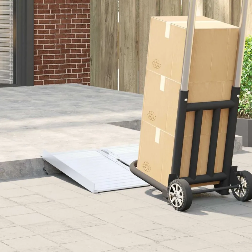 vidaXL Rampa para silla de ruedas 270 kg Plateado 62 x 73 x 5 cm