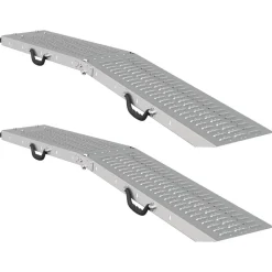 vidaXL Piezas Y Accesorios Para Vehículos-Rampa Plegable 200kg por rampa 2 pcs Plateado 166 x 23 x 4,5 cm