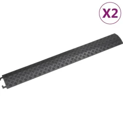 vidaXL Rampa protectora de cables de suelo 2 uds 98,5 cm Negro
