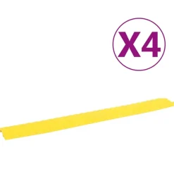 vidaXL Rampa protectora de cables de suelo 4 uds 98,5 cm Amarillo Best