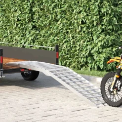 vidaXL Piezas Y Accesorios Para Vehículos-Rampas de motocicleta 680 kg Plateado 680 kg Aluminio
