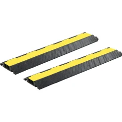vidaXL Avisos-Rampas de protección de cable 2 uds 2 canales goma 101,5 cm