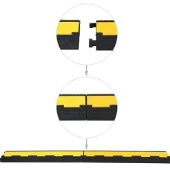 vidaXL Avisos-Rampas de protección de cable 2 uds 2 canales goma 101,5 cm