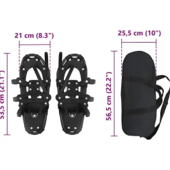vidaXL Actividades Al Aire Libre-Raquetas de Nieve 3 en 1 53,5 x 21 cm Aluminio y HDPE