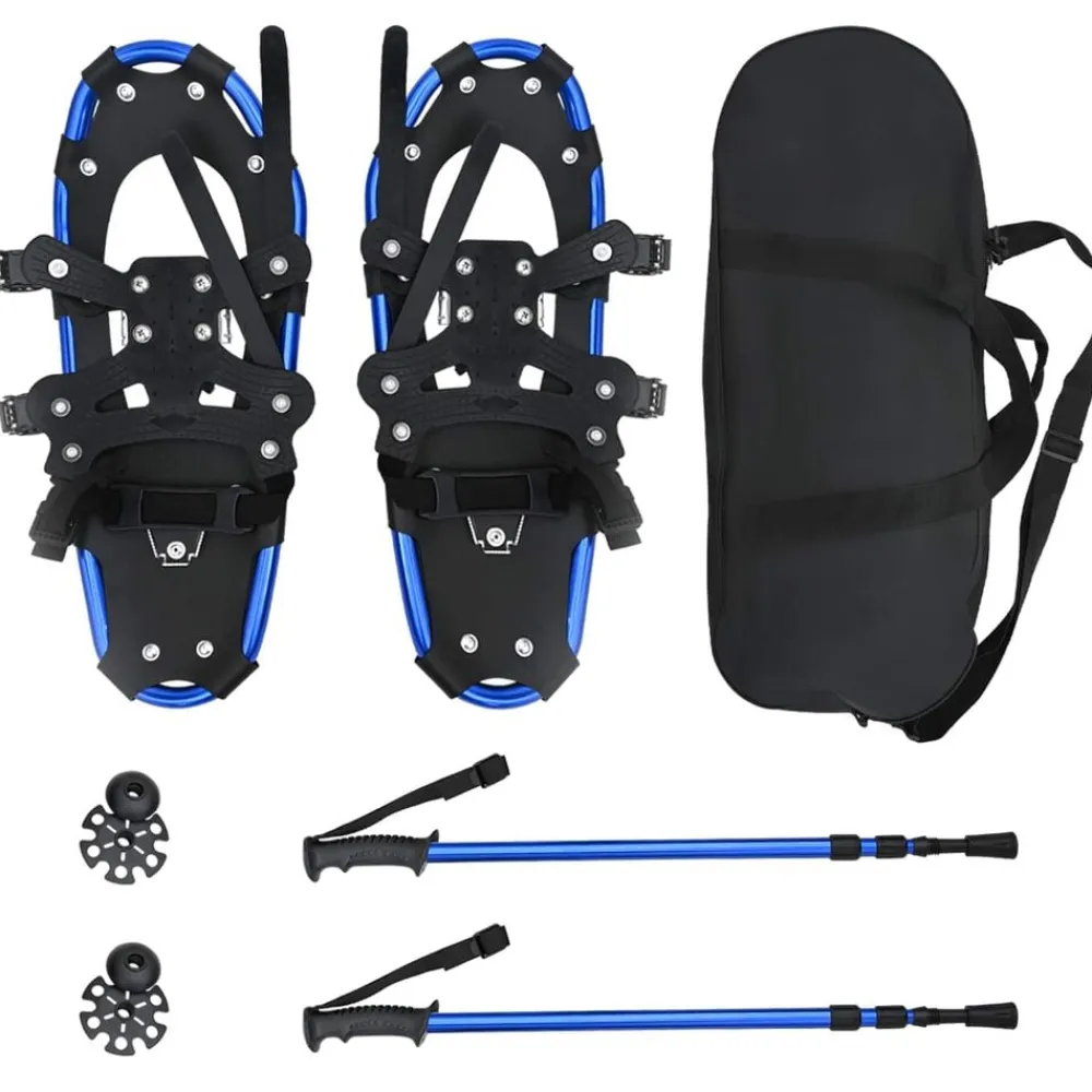 vidaXL Actividades Al Aire Libre-Raquetas de nieve 3 en 1 con bastones de senderismo 53 x 21 cm