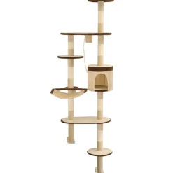 vidaXL Rascador de gato de pared postes de sisal 194 cm beige y marrón Beige y marr&oacute;n Best