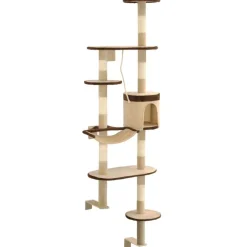 vidaXL Rascador de gato de pared postes de sisal 194 cm beige y marrón Beige y marr&oacute;n Best