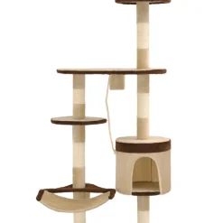 vidaXL Rascador de gato de pared postes de sisal 194 cm beige y marrón Beige y marr&oacute;n Best