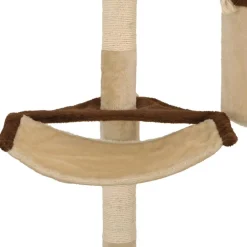 vidaXL Rascador de gato de pared postes de sisal 194 cm beige y marrón Beige y marr&oacute;n Best