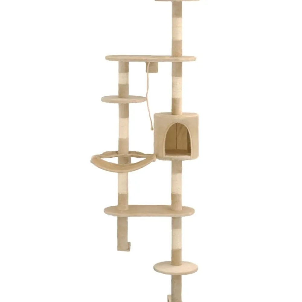vidaXL Rascador de gatos de pared con poste de sisal 194 cm Beige Online