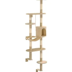 vidaXL Rascador de gatos de pared con poste de sisal 194 cm Beige Online