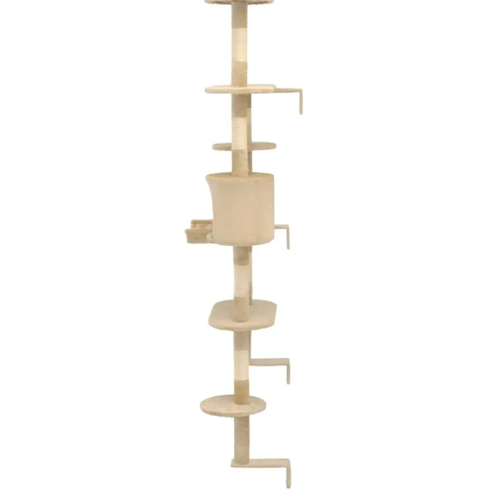 vidaXL Rascador de gatos de pared con poste de sisal 194 cm Beige Online