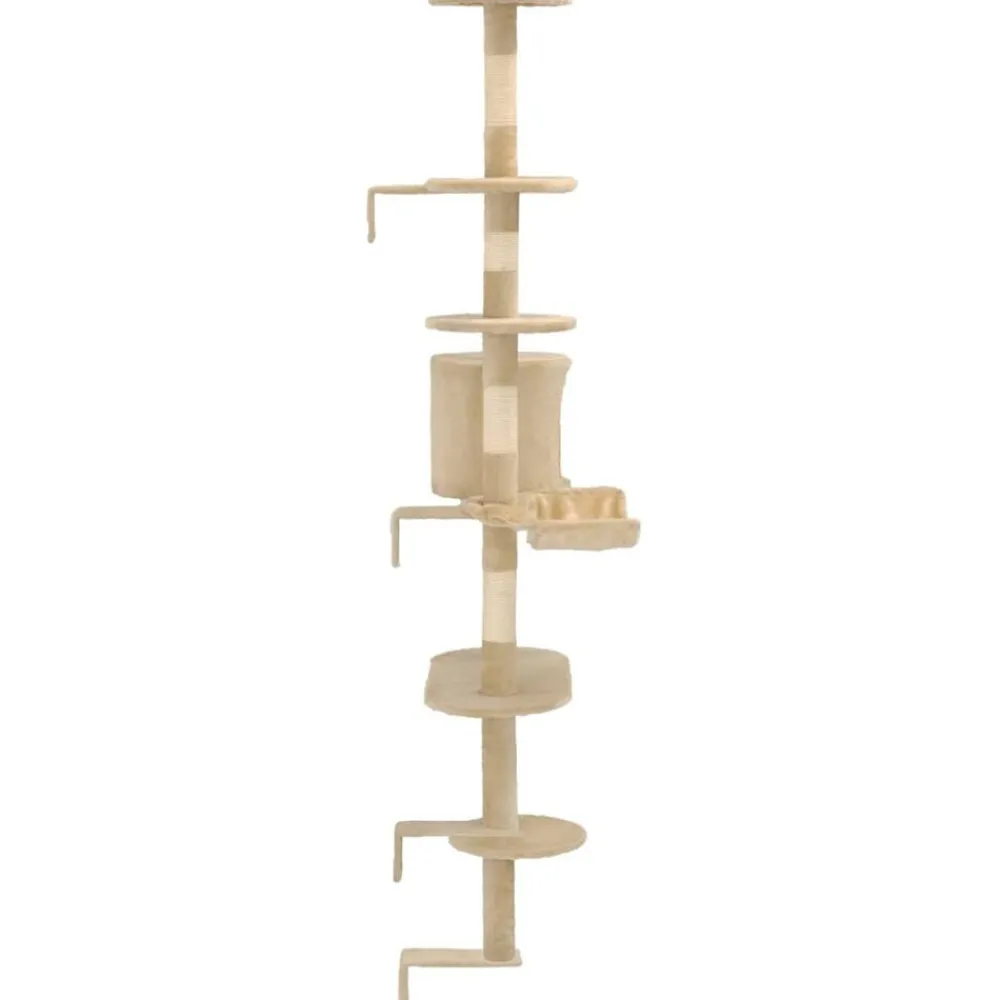 vidaXL Rascador de gatos de pared con poste de sisal 194 cm Beige Online